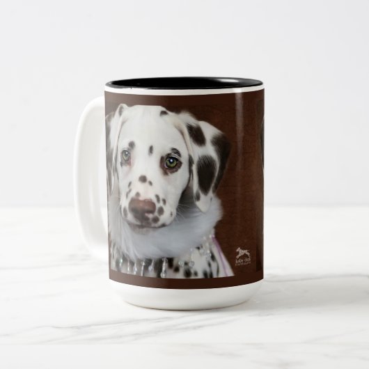 Amour chiot dalmate Mug (Devant gauche)