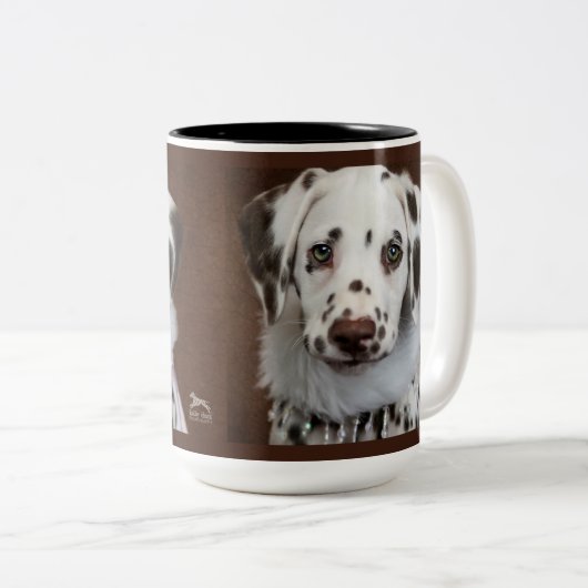 Amour chiot dalmate Mug (Devant droit)