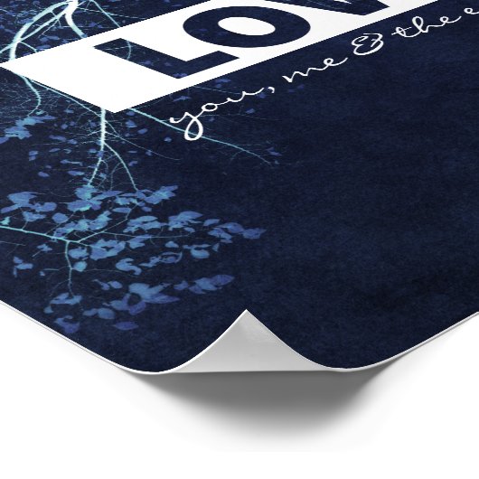 amour citation nature affiche d'art en bleu (Coin)