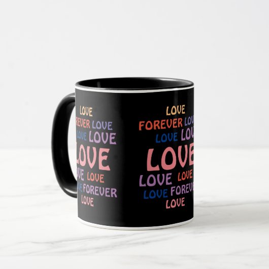 AMOUR COEUR FLEURS ANNIVERSAIRE VALENTINE MUG (Devant gauche)