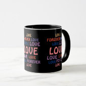 AMOUR COEUR FLEURS ANNIVERSAIRE VALENTINE MUG (Devant droit)