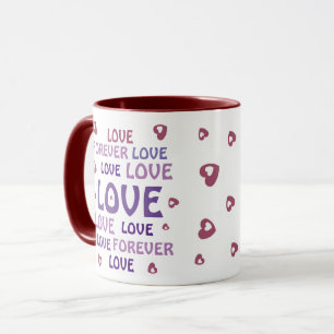 AMOUR COEUR FLEURS ANNIVERSAIRE VALENTINE MUG