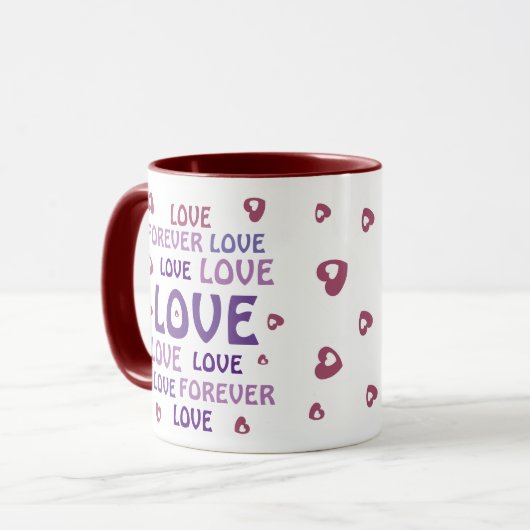 AMOUR COEUR FLEURS ANNIVERSAIRE VALENTINE MUG (Devant gauche)