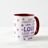 AMOUR COEUR FLEURS ANNIVERSAIRE VALENTINE MUG (Devant droit)
