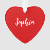 Amour Coeur Forme Arbre de Noël Ornament (dos)