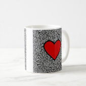 amour coeur mug avec doodle (Devant droit)