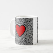 amour coeur mug avec doodle (Devant gauche)