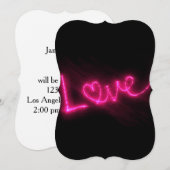 amour coeur neon rose chaud noir invitations maria (Devant / Derrière)