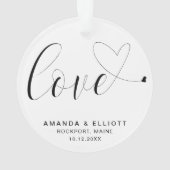 Amour Coeur Noir et Blanc Mariage Faveur (dos)