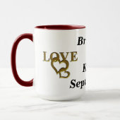 Amour Coeur, Noms et Mug de sonnerie de date (Gauche)