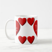 Amour Coeur Rouge Blanc Café Mug (Gauche)