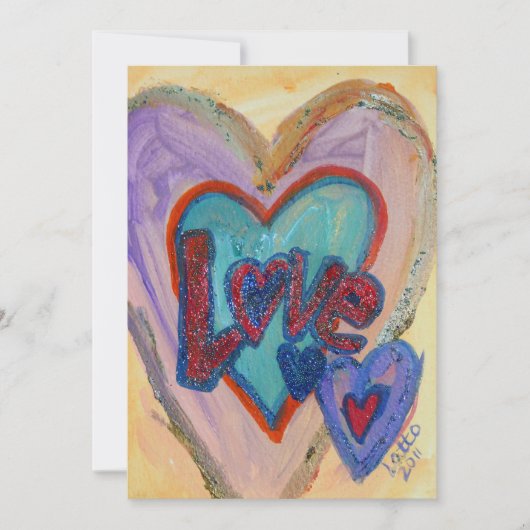 Amour Coeurs de famille Invitations ou annonces (Devant)