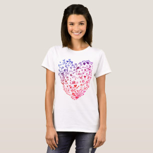 Amour, Coeurs Dessin T-shirt Basic