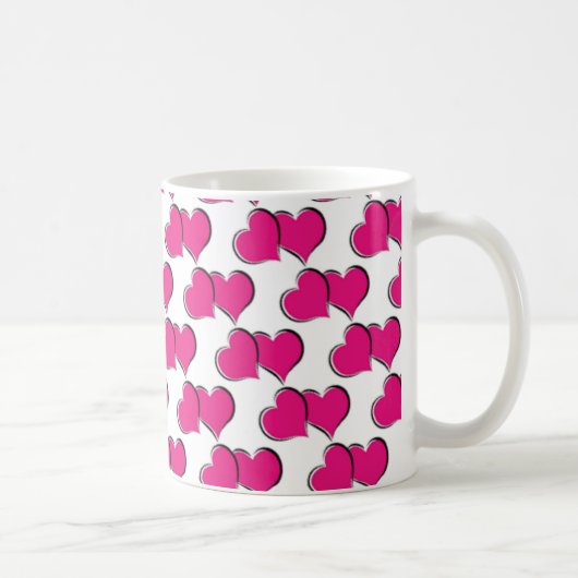 Amour coeurs roses mug (Droite)
