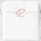 Amour Coeurs rouges entrelacés Sticker personnalis (Sac)