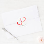 Amour Coeurs rouges entrelacés Sticker personnalis (Enveloppe)