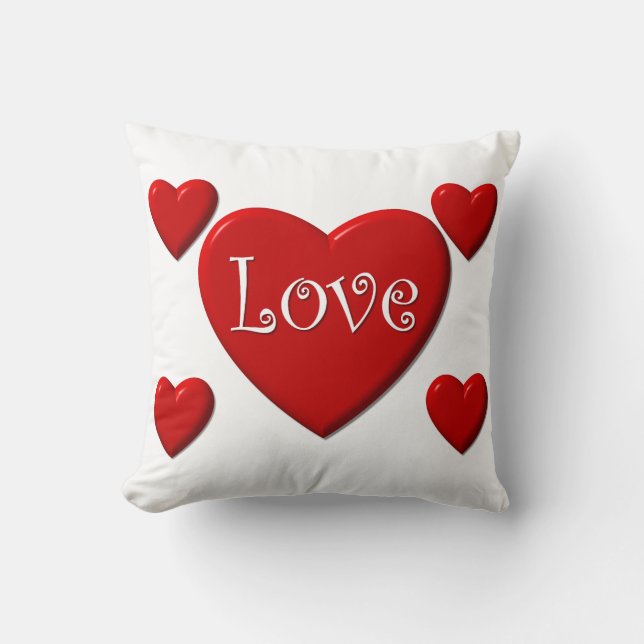 Amour Coeurs rouges Jeter Oreiller (Recto)