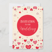 Amour, Coeurs, Valentines, Mariage - Invitation (Devant)
