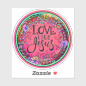 Amour comme Jésus Floral Pink Inspirivity Sticker (Feuille)
