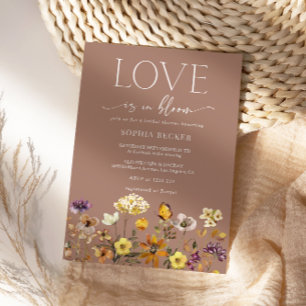 Amour dans Bloom Terracotta Invitation à la douche
