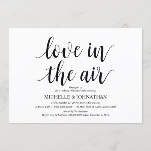 Amour dans l'air Répétition Dîner Cartes d'invitat