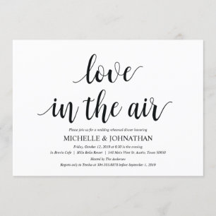 Amour dans l'air Répétition Diner Invitation carte