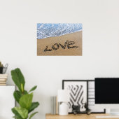 Amour dans le sable écrit Poster (Bureau à domicile)