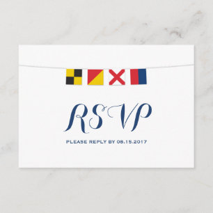 AMOUR dans les drapeaux marins colorés RSVP