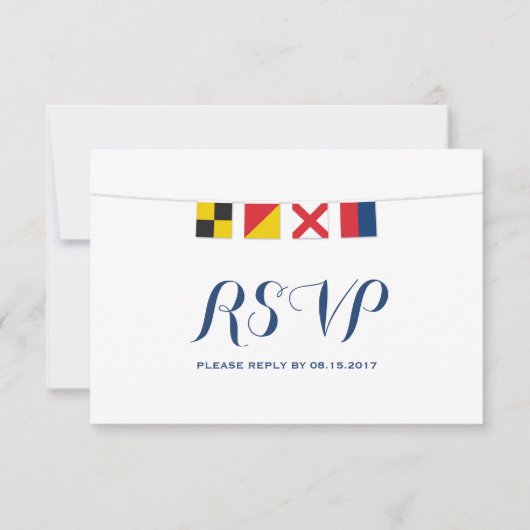 AMOUR dans les drapeaux marins colorés RSVP (Devant)