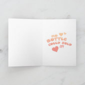 Amour dans une carte de voeux de bouteille (Intérieur)