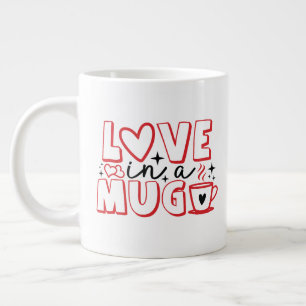 Amour dans une Mug Rouge Noir Valentine