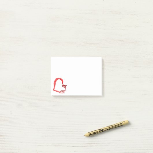 Amour dans votre coeur post-it notes (Sur un bureau)