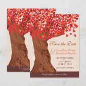 Amour d'automne chêne romantique Save the Date (Devant / Derrière)