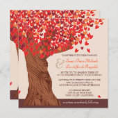 Amour d'automne Invitation à un mariage de chênes (Devant / Derrière)
