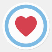 Amour de Chicago | Autocollant | Rond | Bleu (Devant)