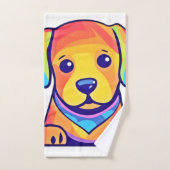 Amour de chiot arc-en-ciel (Serviette à main)