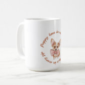 Amour de chiot dans chaque gorgée | Mug pour amour (Devant gauche)