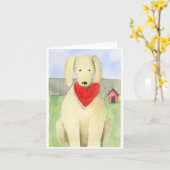 Amour de chiots - Carte de note (Fleur jaune)