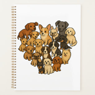 Amour de chiots - Cœur fait de chiens
