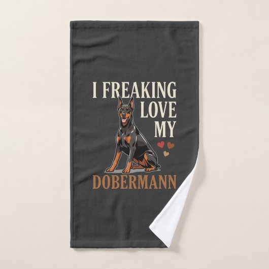 Amour de Dobermann Amateur de Chien (Serviette à main)