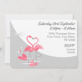 Amour de Flamant Rose Grande Lune Invitation de Fi (Dos)