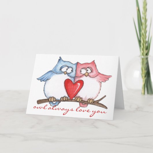 Amour de hibou - carte de voeux (Devant)