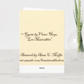 Amour de Les Misérables : Carte de note de la (Dos)