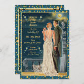 Amour de Lune Invitations de mariage - Tête rouge (Devant / Derrière)