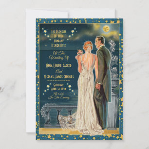 Amour de Lune Invitations de mariage - Tête rouge