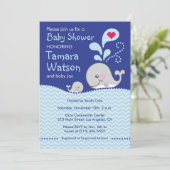 Amour de maman et de bébé de baleine - invitation (Debout devant)