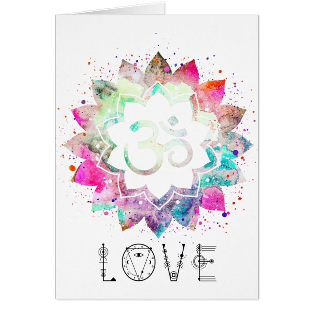 AMOUR de mandala de fleur de Lotus de symbole d'OM (Devant)