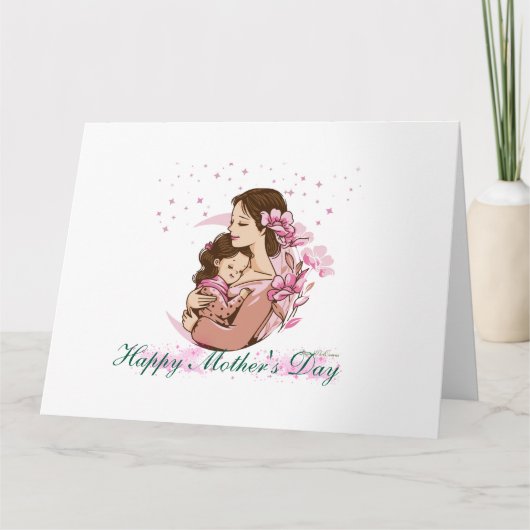 Amour de Mère et de Fille – Carte de Fête des Mère (Devant)
