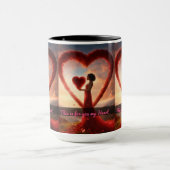"Amour de Mug de coeur : Cadeau parfait" (Centre)