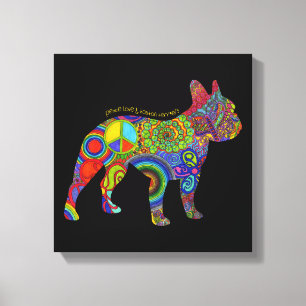 "Amour de paix et toile d'art de bruit de terriers